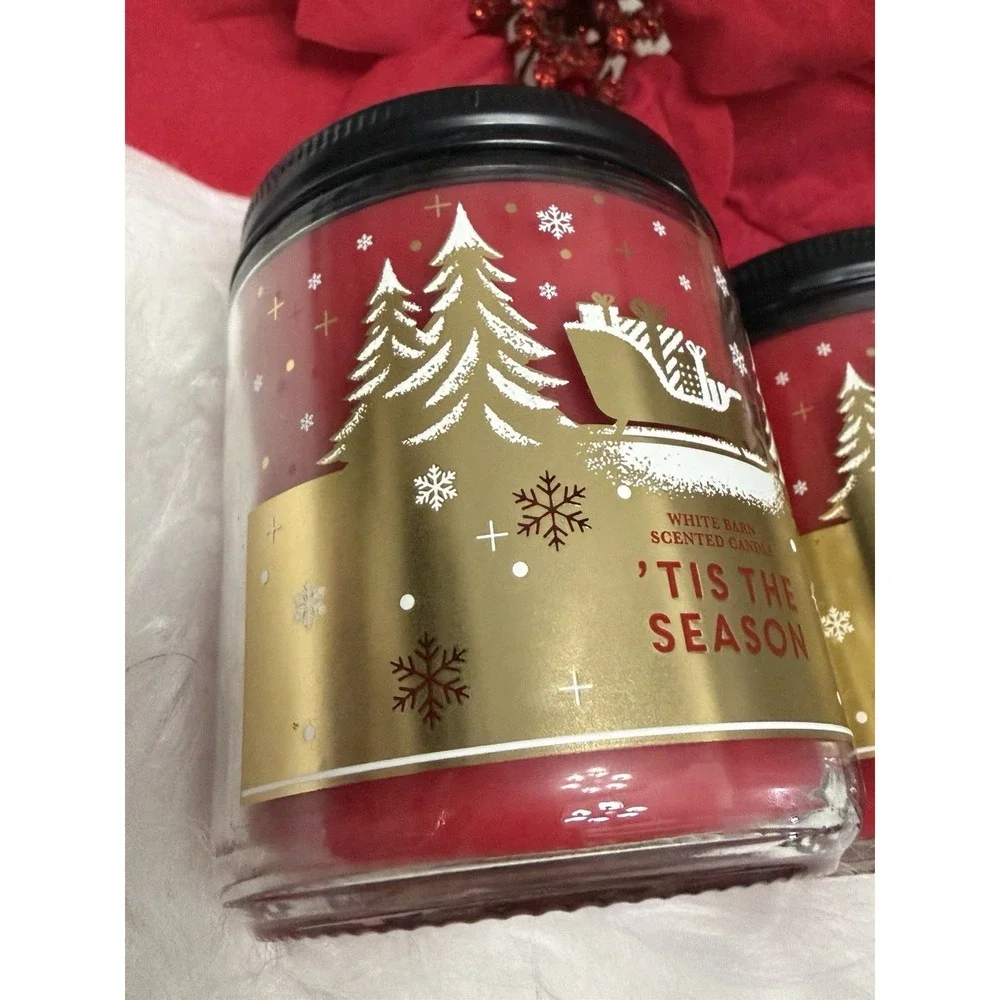 Bath & Body Works White Barn Tis The Season 7oz Scented Candle Set of 2 Holiday